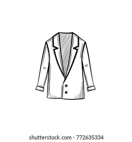 Vector hand drawn jacket outline doodle icon. Jacket sketch illustration for print, web, mobile and infographics isolated on white background.