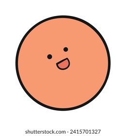 Vector hand drawn kawaii face illustration.