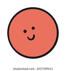 Ilustración facial kawaii dibujada a mano por vectores.