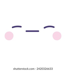 Vector hand drawn kawaii face illustration.