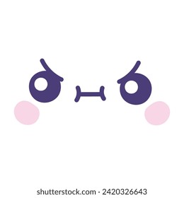 Vector hand drawn kawaii face illustration.