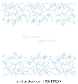 Vector hand drawn kid's template for boy