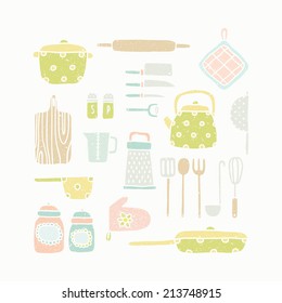 Vector Hand Drawn Kitchen Tools