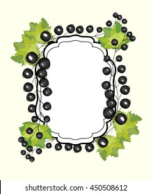 Vector hand drawn label currants.