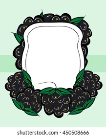 Vector hand drawn labels berry BlackBerry.