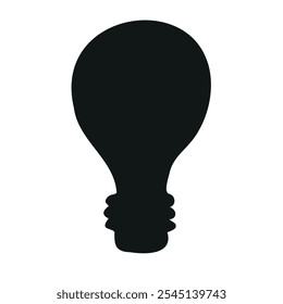 Vector hand drawn lamp silhouette isolated on white background