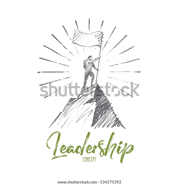 Vector Hand Drawn Leadership Concept Sketch Stock Vector (Royalty Free ...