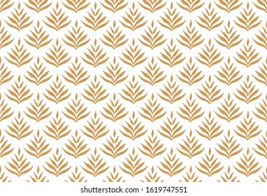 Vector hand drawn leaves seamless pattern. Abstract trendy floral background. Repeatable texture.