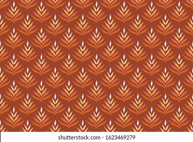 Vector hand drawn leaves seamless pattern. Abstract trendy floral background. Repeatable texture.