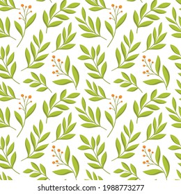 Hojas dibujadas a mano vectorial sin costura. Resumen de fondo floral de moda. Textura repetible.