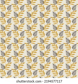 Hojas dibujadas a mano vectorial sin costura. Resumen de ramas ilustraciones de fondo floral. Papel de escritorio, fondo, tela, textil, impresión, papel envolvente o diseño de paquete.