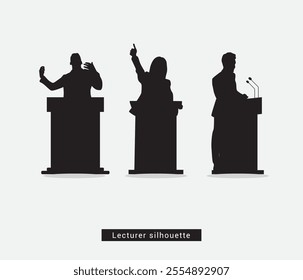 vector hand drawn lecturer or teacher silhouette 