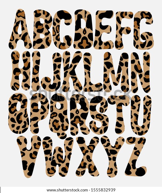 Vector Hand Drawn Leopard Font Creative Stock Vector (Royalty Free ...