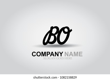 Vector Hand Drawn Letter BO Style Alphabet Font.