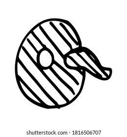 Vektor handgezeichnet Buchstabe Q. Farbige englische ABCs. Einfache typografische Gestaltung des lateinischen Großbuchstaben mit Streifen. Kinderzeichnung. Vorlage für Banner, Poster, Grußkarte, Druck