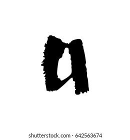 Vector hand drawn letter A with smooth  acrylic brush style edges
