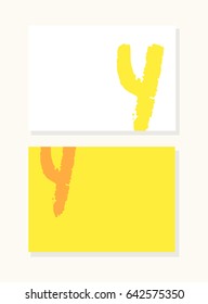 Vector hand drawn letter Y with smooth acrylic brush style edges, colorful saturated background set.