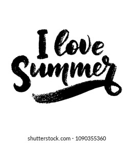 Vector hand drawn lettering about Summer. Isolated calligraphy for travel agency, beach party. Great design for postcard, t-shirt or poster.