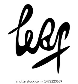 Vector hand drawn lettering autumn typography calligraphy. Simple black lines.