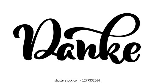 Vector Hand Drawn Lettering Danke Elegant Stock Vector (Royalty Free ...