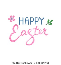 Vector dibujado a mano de letras - Feliz Pascua aislado sobre fondo blanco