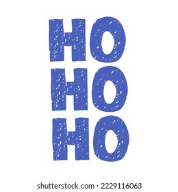 Vector Hand Drawn Lettering - Ho Ho Ho Isolated on White Background