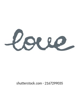 Vector Hand Drawn Lettering - Love isolated on white background