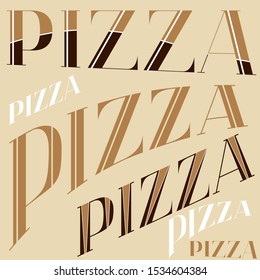 Vector hand drawn lettering Pizza sign in different variations. Set of Pizza hand lettered signs. Good for using at cafe, pizzeria or bakery