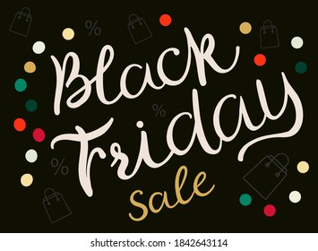 Cartel con letras dibujado a mano del vector para la venta del viernes negro