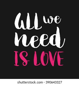Vector hand drawn lettering poster. Vintage typography card. Romantic text.
