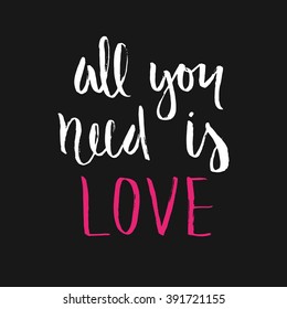Vector hand drawn lettering poster. Vintage typography card. Romantic text.