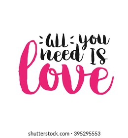Vector hand drawn lettering poster. Vintage typography card. Romantic text.