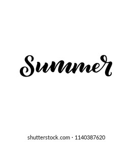 Vector hand drawn lettering - Summer. Isolated calligraphy for travel agency, summer party. Great design for postcard, print or poster.
