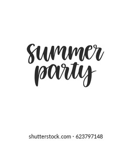 Vector hand drawn lettering - Summer party. Isolated calligraphy for travel agency, summer party. Great design for postcard, t-shirt or poster.