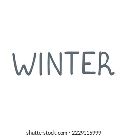 Vector Hand Drawn Lettering - Winter Isolated on White Background