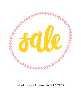 Vector Hand Drawn Lettering.Typography Vector Background. Sale