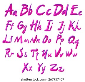Vector hand drawn letters. Letters of the alphabet written with a oil paint.
