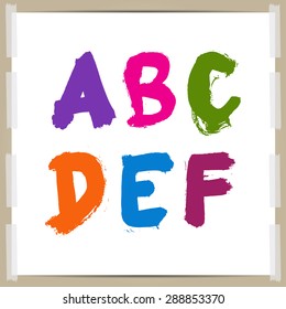 Vector hand drawn letters. written with a brush.  Back to school. Eps10