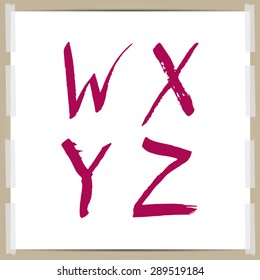 Vector hand drawn letters. written with a brush.  Back to school. Eps10