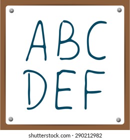 Vector hand drawn letters. written with a brush.  Back to school. Eps10