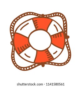 vector hand drawn lifebuoy