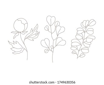 Imagen de la línea dibujada a mano por vectores. Dibujo de silueta para tu diseño, postales, banners, logotipos y otros.