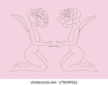 Vector hand drawn line art picture. Silhouette drawing for your design, postcards, banners and other.