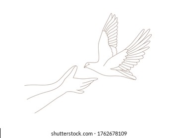 Vektorhandgezeichnetes Kunstbild der Linie. Silhouette Zeichnung für Ihr Design, Postkarten, Banner und andere.