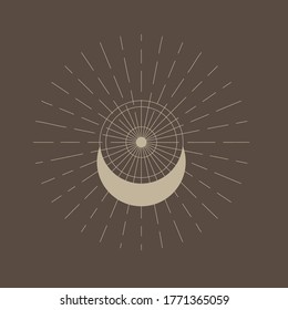 Vector hand drawn line art picture. Silhouette drawing for your design, postcards, banners, logos and other. Contour elegant zodiac sign.