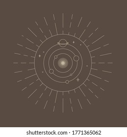 Vector hand drawn line art picture. Silhouette drawing for your design, postcards, banners, logos and other. Contour elegant zodiac sign.