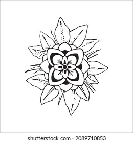 Vector Hand Drawn Line Art Drawing of Flower. Minimalist Trendy Contemporary Floral Design Perfect for Wall Art, Prints, Social Media, Posters, Invitations, Branding Design.
