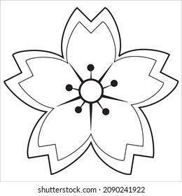 Vector Hand Drawn Line Art Drawing of Flower. Minimalist Trendy Contemporary Floral Design Perfect for Wall Art, Prints, Social Media, Posters, Invitations, Branding Design.