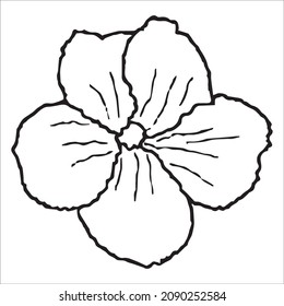 Vector Hand Drawn Line Art Drawing of Flower. Minimalist Trendy Contemporary Floral Design Perfect for Wall Art, Prints, Social Media, Posters, Invitations, Branding Design.