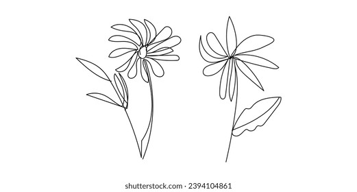 Vector hand drawn or line art flower design